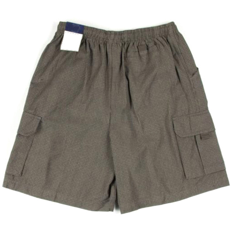 Grey Self Checkered Shorts